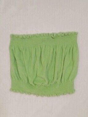 CW Classics Terry Tube Top OS Lime Green Vintage Y2K Beachy